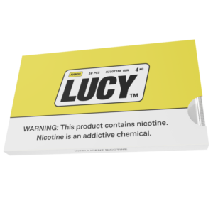 A nicotine gum with a tropical fruit flavor.