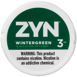 ZYN Wintergreen 3mg pouches have a wintery mint flavor with a hint of sweetness.